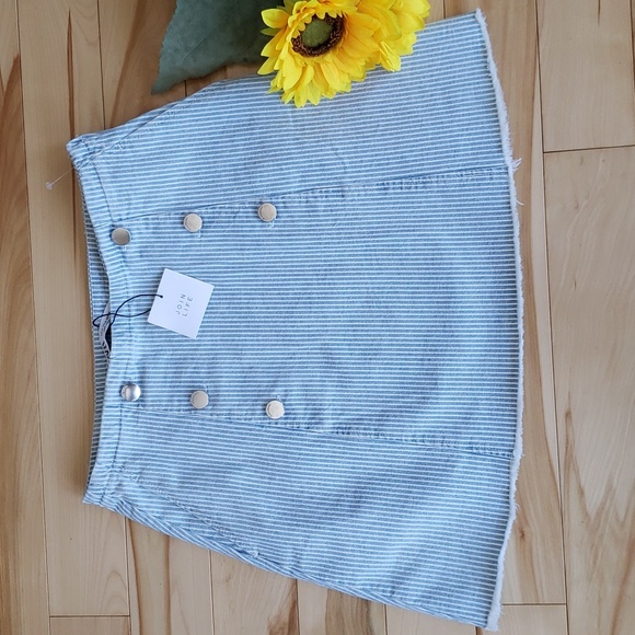 ZARA Denim striped skirt - Picture 2 of 11